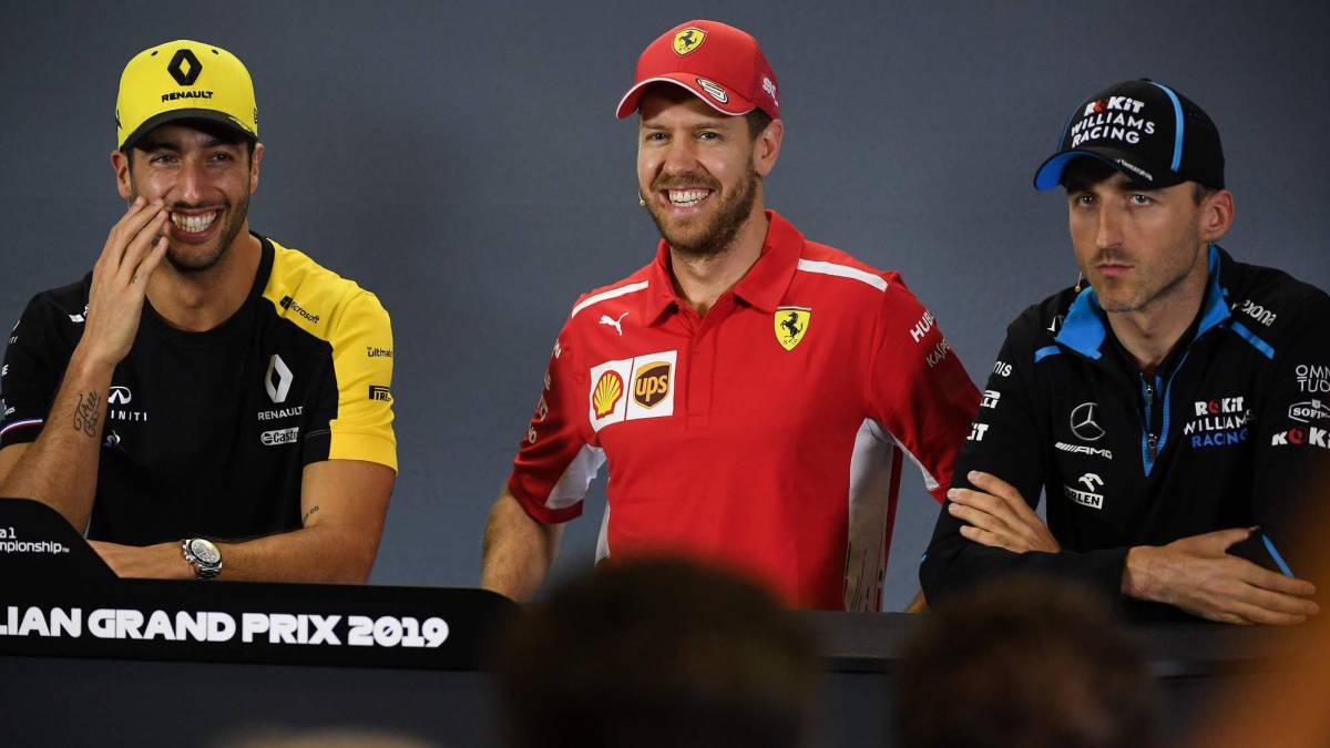 Ricciardo, Vetttel y Kubica.