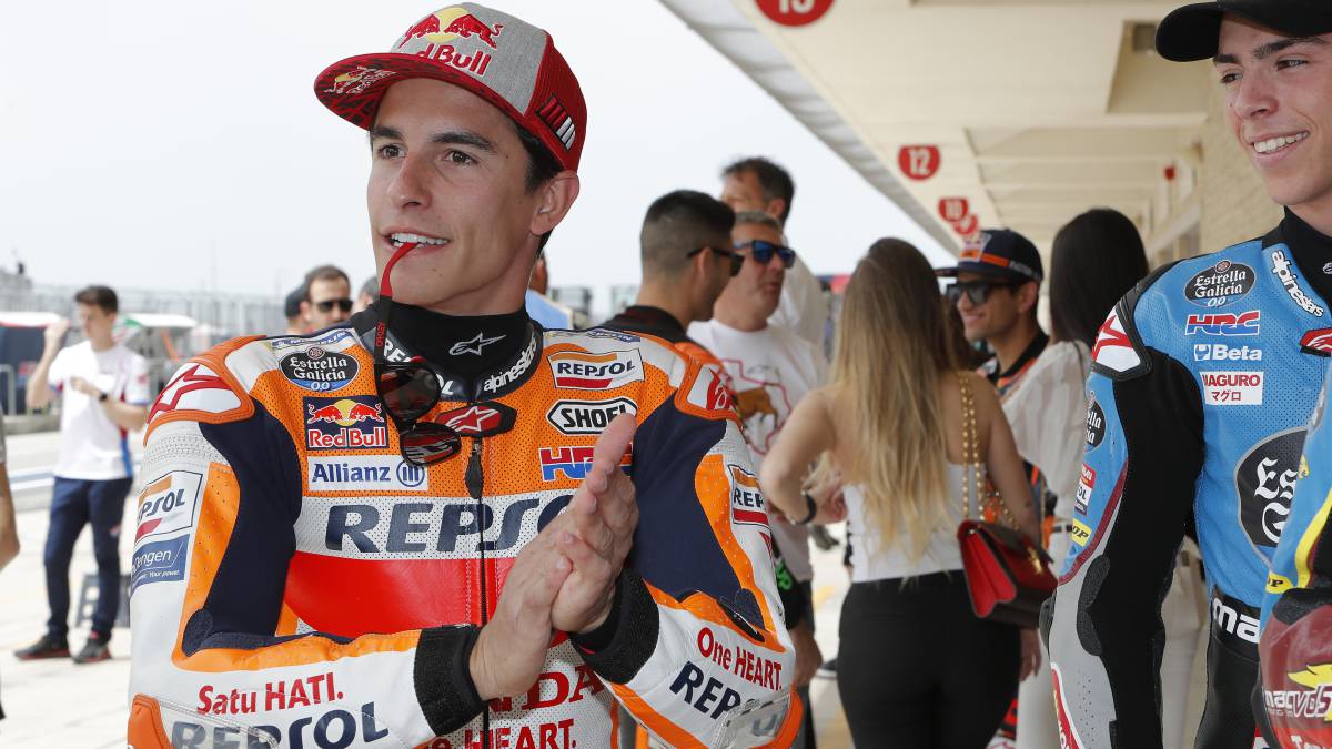 Márquez: "La pieza nueva hace 'downforce' en la moto"
