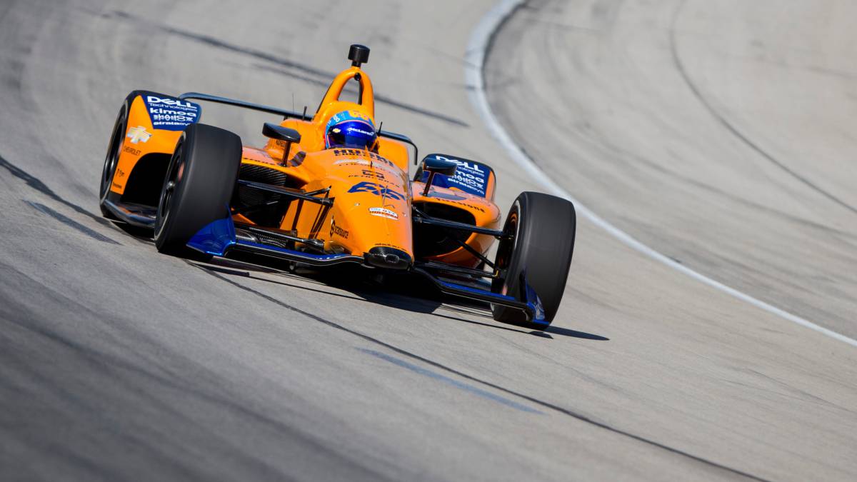 Fernando Alonso con el McLaren de la Indy 500.