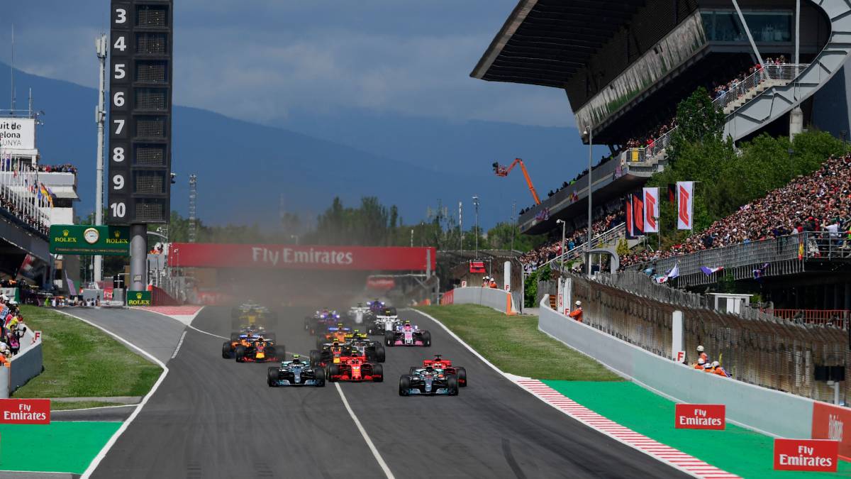 Salida del GP de España en Barcelona, F1 2018.