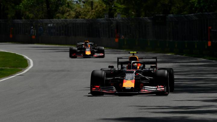 Gasly y Verstappen, Red Bull RB15. Canadá, F1 2019.