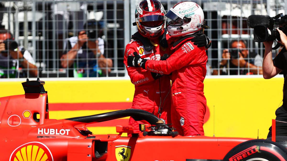 Sebastian Vettel y Charles Leclerc (Ferrari SF90, Canadá. F1 2019).