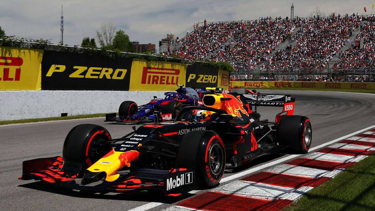 Alex Albon (Toro Rosso STR14) y Pierre Gasly (Red Bull RB15). Canadá, F1 2019.