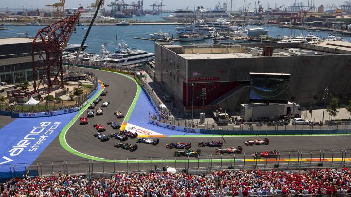 Panorámica del Circuito de Valencia durante la carrera de F1 de 2012.