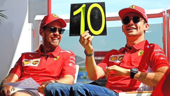 Vettel y Leclerc.