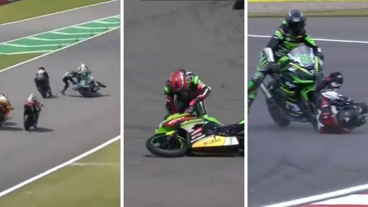 Las caídas de la carrera de SSP300 en Donington.