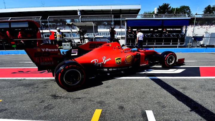 Vettel (Ferrari SF90). Hockenheim, F1 2019.