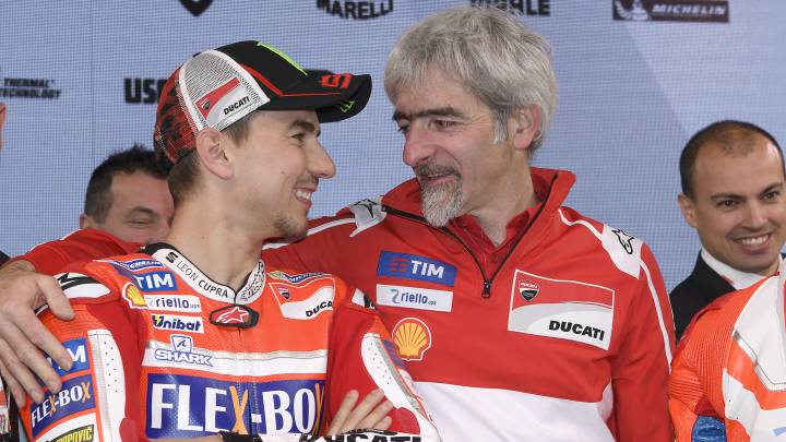 Lorenzo con Dall'Igna durante su etapa en Ducati.