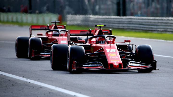 Charles Leclerc y Sebastian Vettel (Ferrari SF90). Monza, Italia, F1 2019.