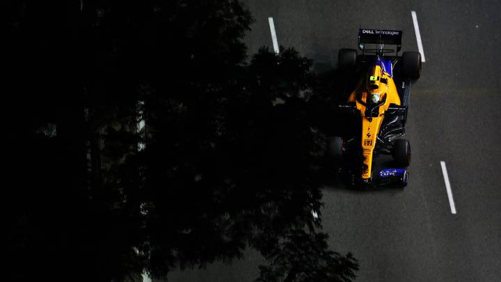 El McLaren MCL34 de Lando Norris en Singapur. F1 2019.