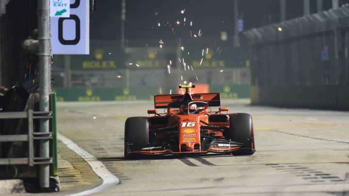 Charles Leclerc (Ferrari SF90). Singapur, F1 2019.