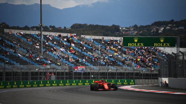 Charles Leclerc (Ferrari SF90). Sochi, Rusia. F1 2019.