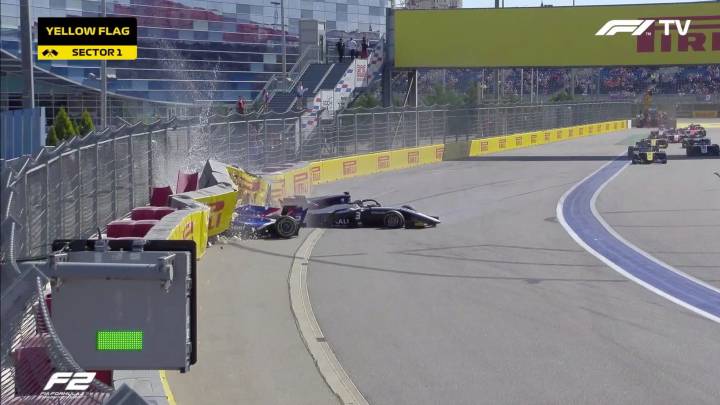 Accidente escalofriante en F2: choque frontal de Matsushita