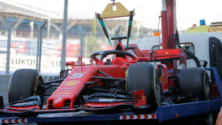 Vettel no llegó al box por riesgo de electrocución