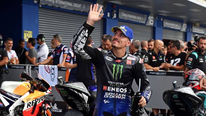 Maverick Viñales tras la clasificación del GP de Tailandia.