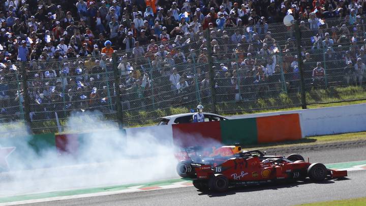 Leclerc embistió a Verstappen y de nuevo saltaron chispas