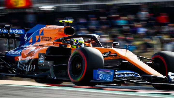 El McLaren MCL34 de Lando Norris en Austin. F1 2019.