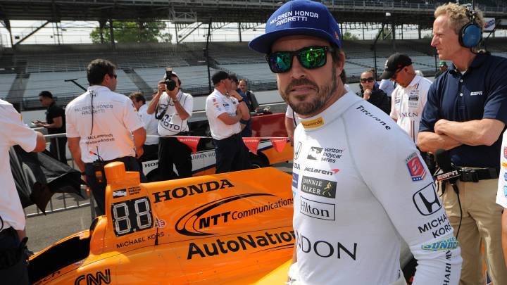 Fernando Alonso, con McLaren Andretti Honda en la Indy 500 de 2017.