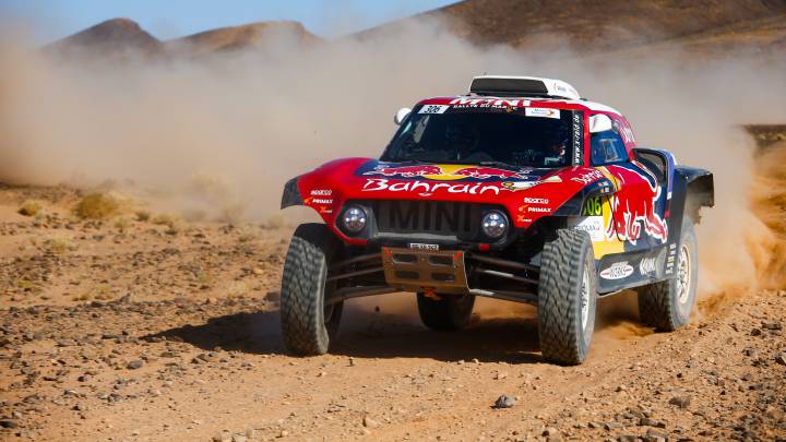 Sainz con el Mini en Marruecos.