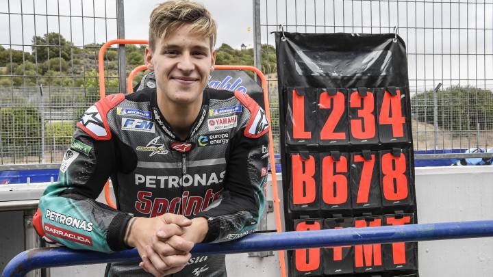 Quartararo durante los test de pretemporada en Valencia