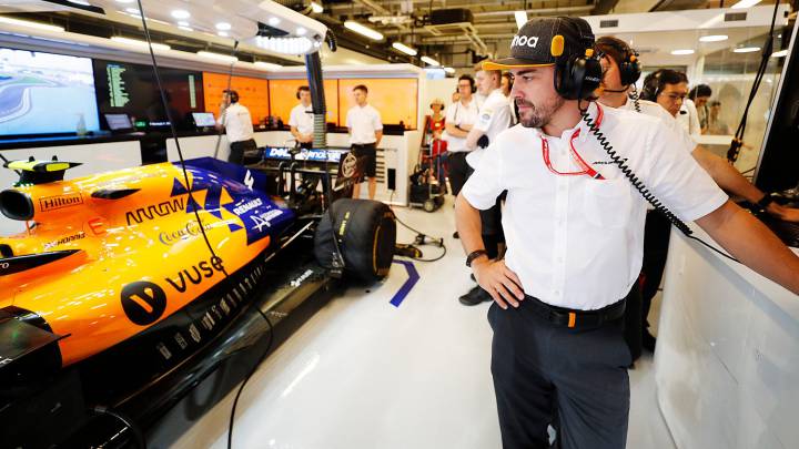 Fernando Alonso, con McLaren en el GP de Abu Dhabi de F1 2019.