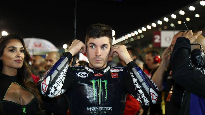 Maverick Viñales en la recta de meta de Qatar para la carrera de 2019
