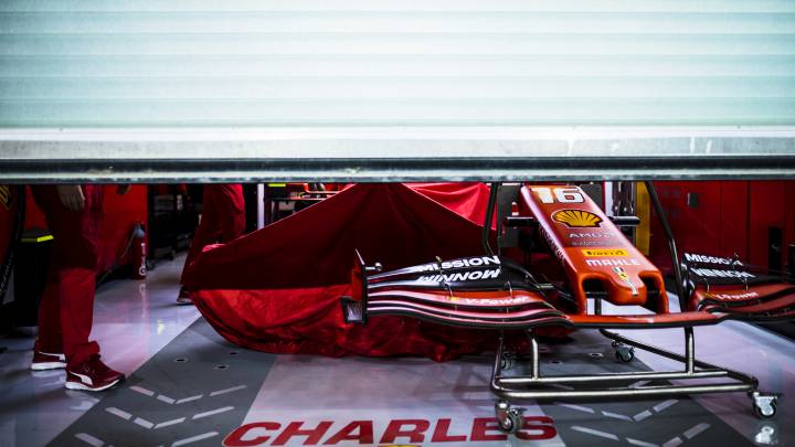 El Ferrari de Leclerc, en Abu Dhabi.