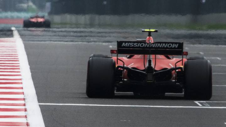 Los Ferrari SF90 de Vettel y Leclerc en México. F1 2019.