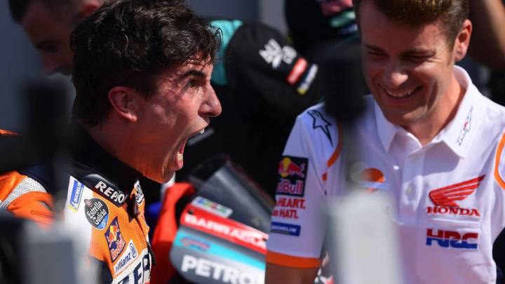 Márquez celebra su victoria en el GP de San Marino 2019