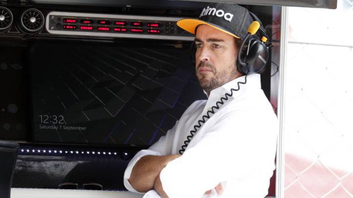 Fernando Alonso, con McLaren, en el GP de Italia de 2019 de F1.
