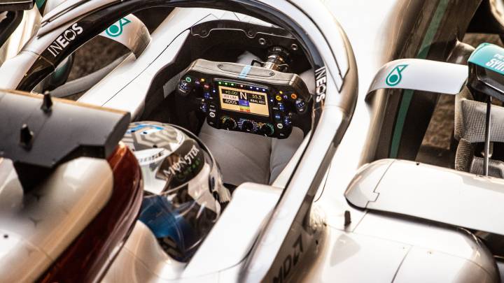 El Mercedes W11 de Valtteri Bottas, en Barcelona.