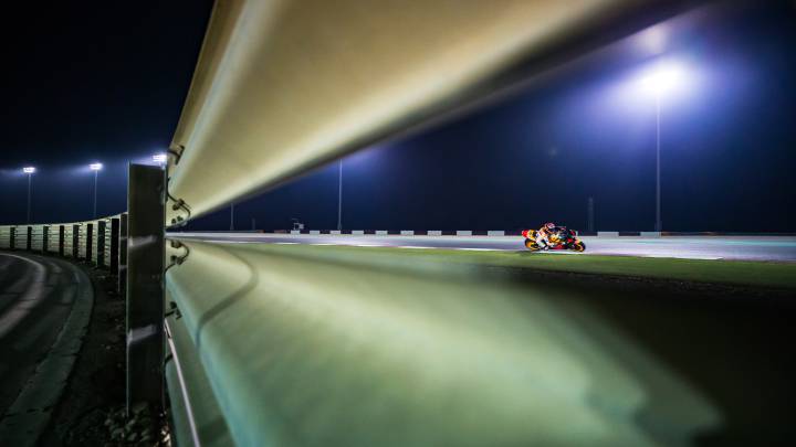 Marc Márquez con la Honda en Qatar.