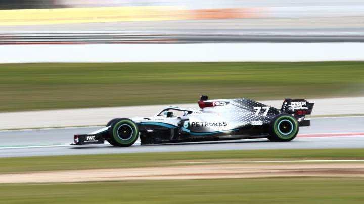 Bottas durante los test de pretemporada en Montmeló