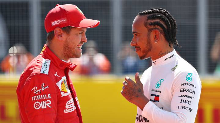 Vettel y Hamilton en 2019.