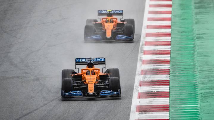 Carlos Sainz y Lando Norris (McLaren MCL35). Estiria, F1 2020.