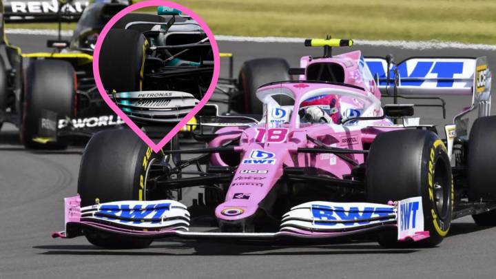 Los conductos de freno del Racing Point RP20, comparados con los del Mercedes W10.