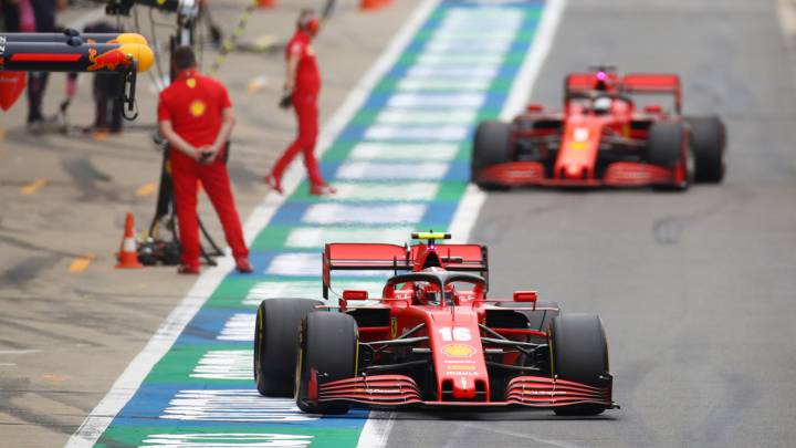Vettel, por detrás de Leclerc. F1 2020.