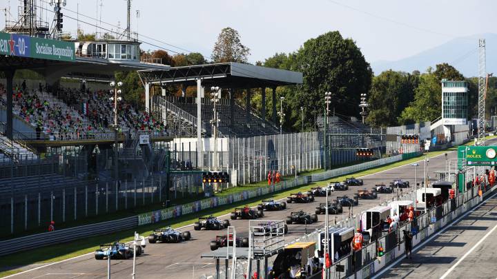 Segunda salida del GP de Italia en Monza. F1 2020.