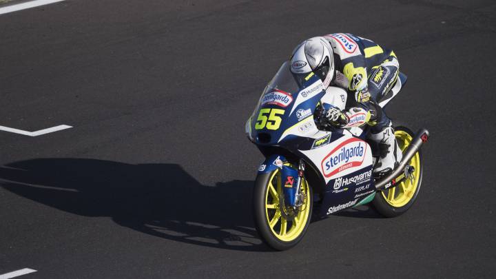 Fenati durante la carrera del GP de San Marino 2020