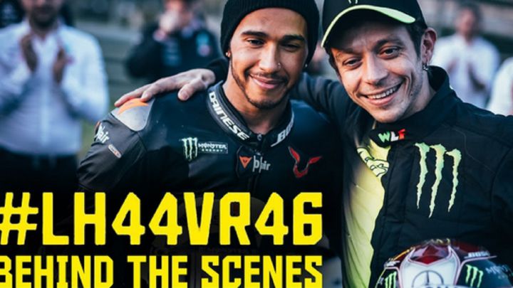 Vídeo inédito del intercambio Rossi-Hamilton: trompos, salidas...