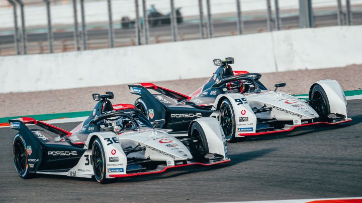 Lotterer y Wehrlein con los Fórmula E de Porsche.