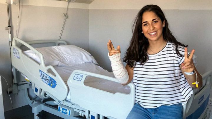 María Herrera tras su operación.