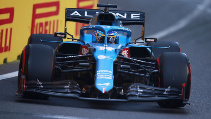 Fernando Alonso (Alpine A521). Bakú, Azerbaiyán. F1 2021.
