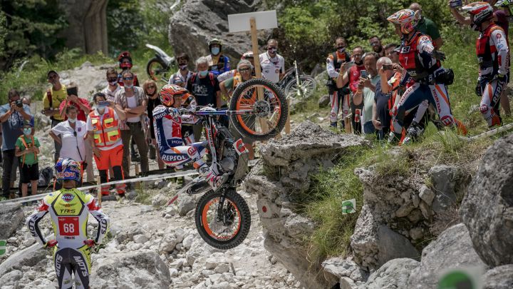 Fujinami, en acción en Italia con la Honda.