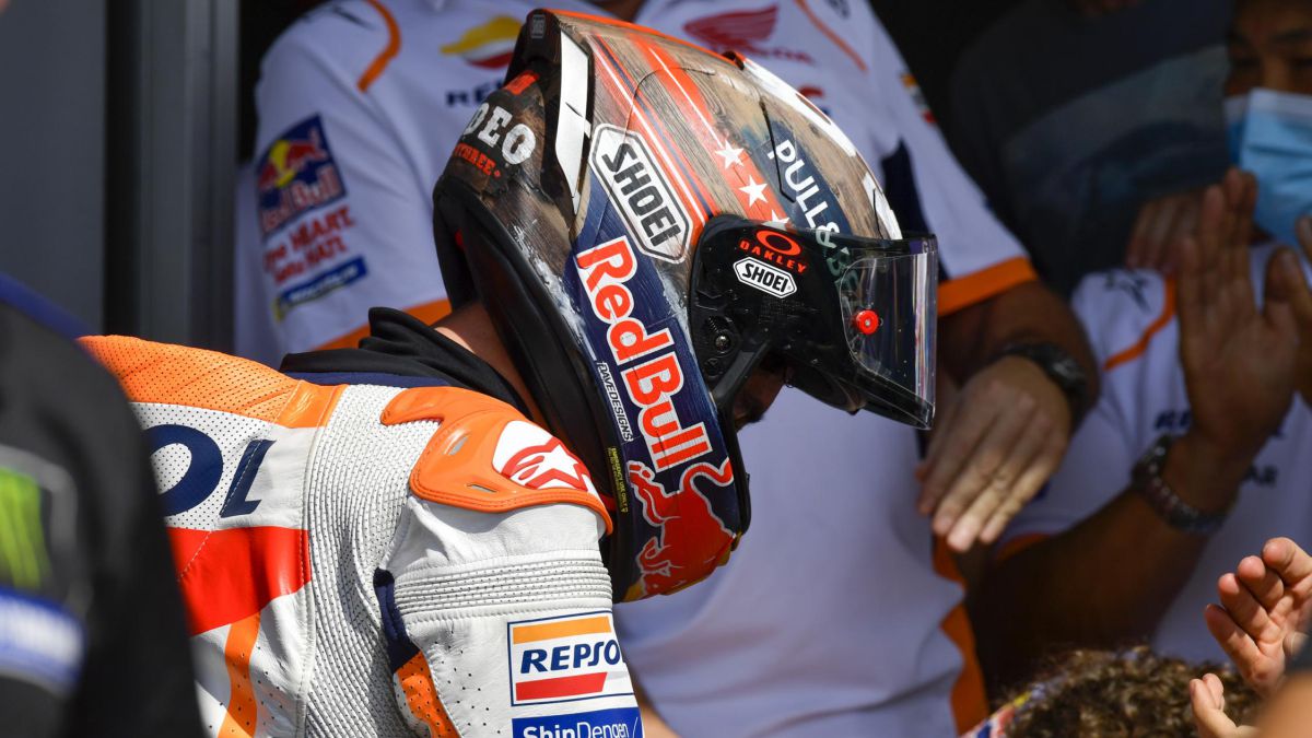 Márquez en el parque cerrado tras su victoria en el GP de las Américas 2021