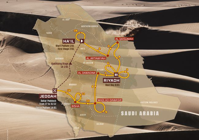 Recorrido definitivo del Dakar 2022.