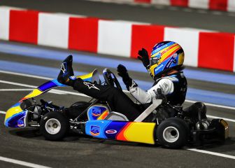 Alonso se vuelve loco con un kart en Abu Dhabi
