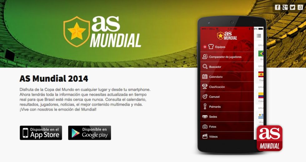 ¡El Mundial de Brasil con la nueva aplicación AS Mundial!