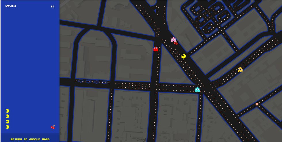 Google Maps permite ahora jugar a PacMan en tu calle
