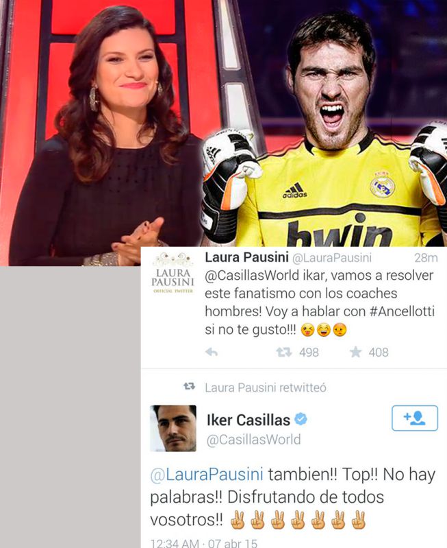Laura Pausini amenaza a Iker Casillas con hablar con Ancelotti